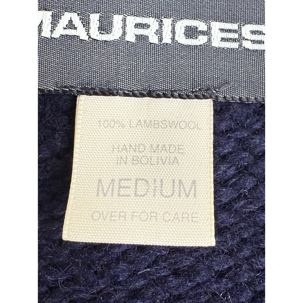 Vintage Maurices Cardigan Novelty Llama 100% Lambswool  Women M Cottagecoreedium - Picture 3 of 7